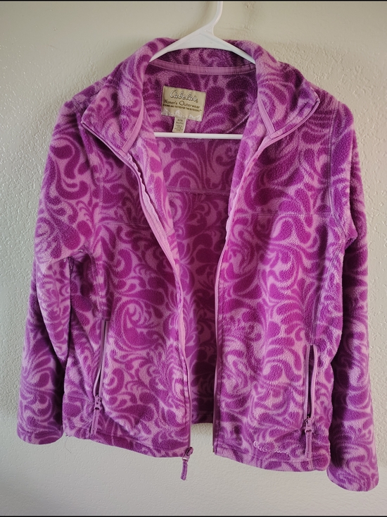 Cabela's Tops - Cabela's Pink & Purple Patterned Fleece Zip-Up Jacket